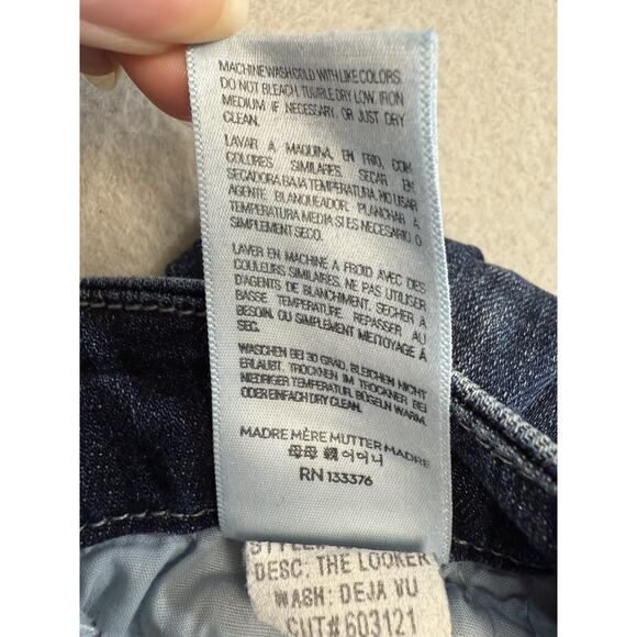 Mother Jeans Womens Size 27 Blue Denim The Looker in Deja Vu USA Made Skinny - Picture 11 of 15